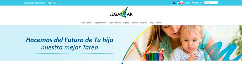 Web Colegio Legamar - Rediseño y adaptación a responsive